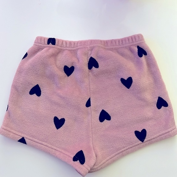 Adorable Fuzzy Super Soft Pink Hearts Sleep Shorts! π΄π - Picture 2 of 5